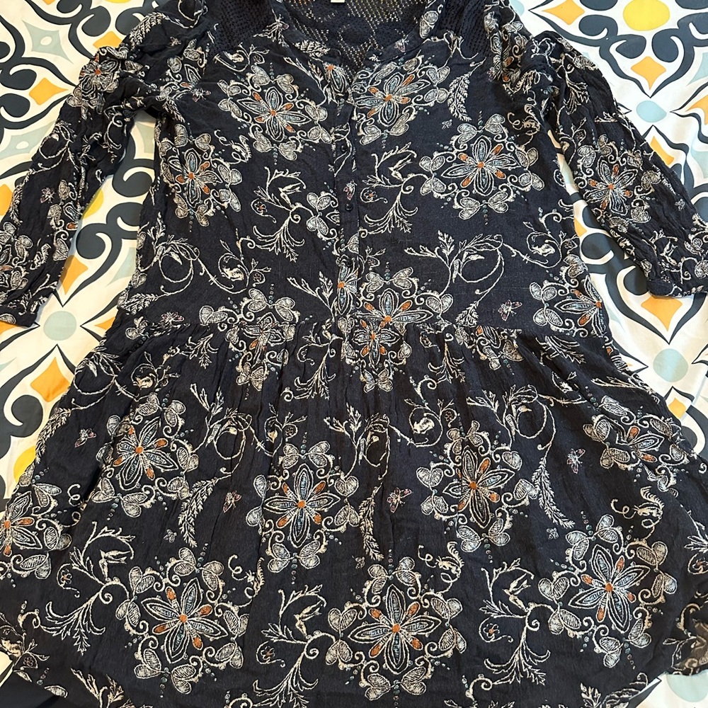 Hinge Navy Floral Lined Dress from Nordstrom